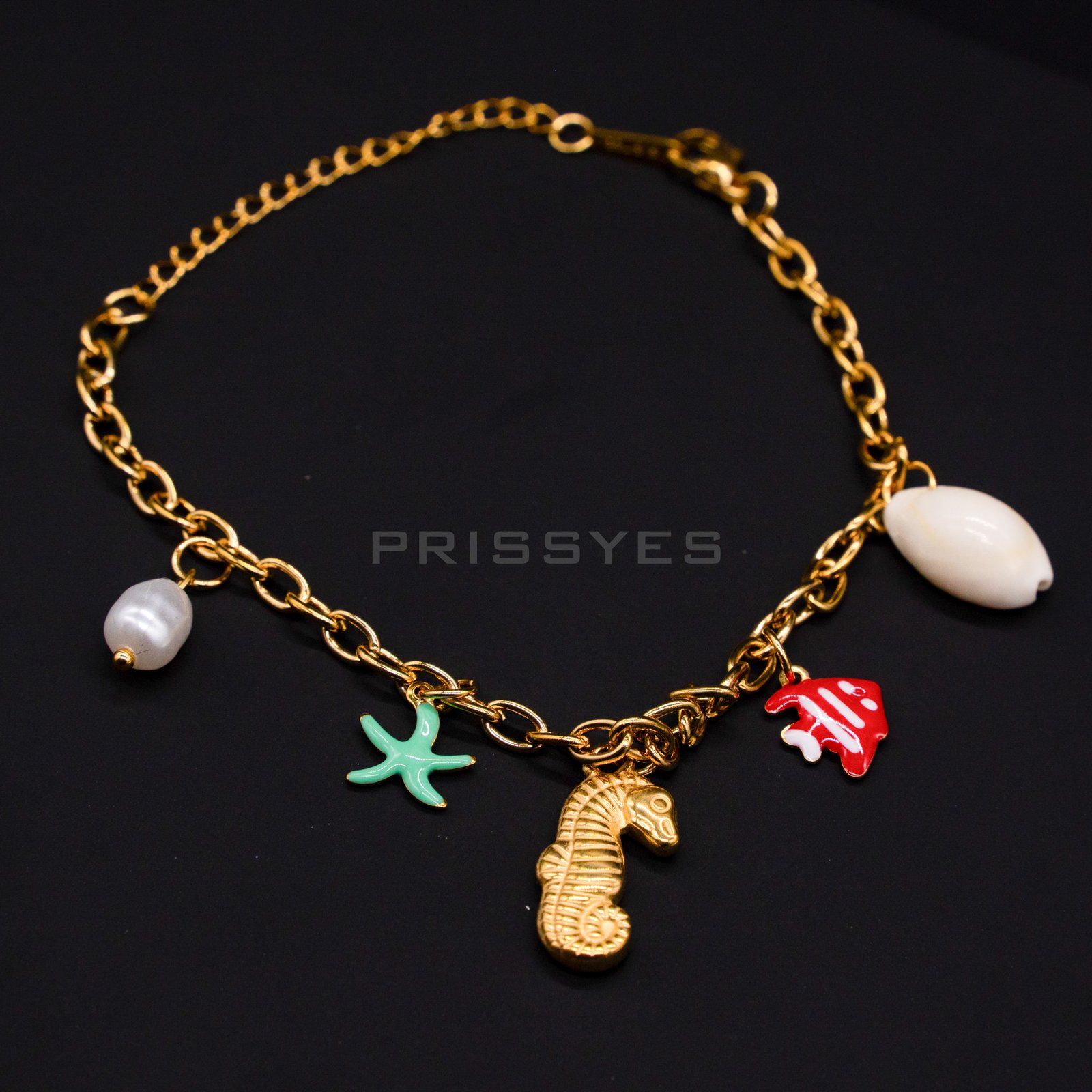 Sea Shell Gold Plated Charm Bracelet