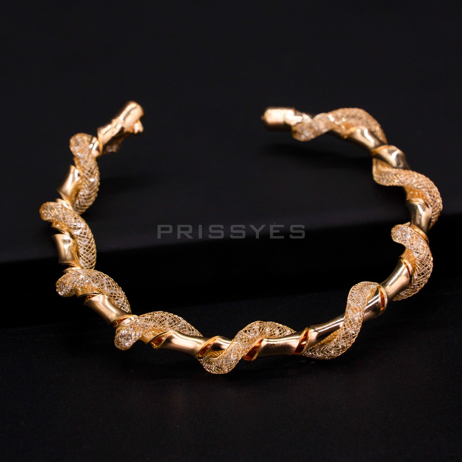 Rope Chain Stone Beaded Gold Plated Bracelet