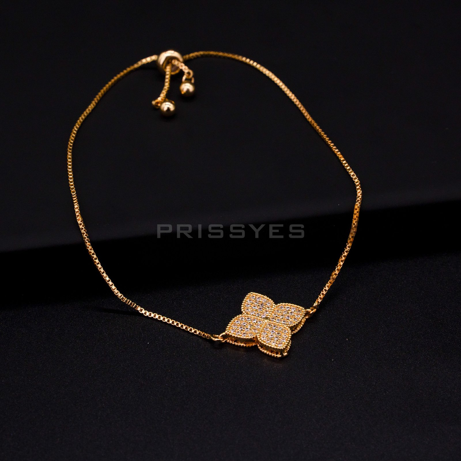 Lucky Four Leaf Clover Gold Chain Bracelet