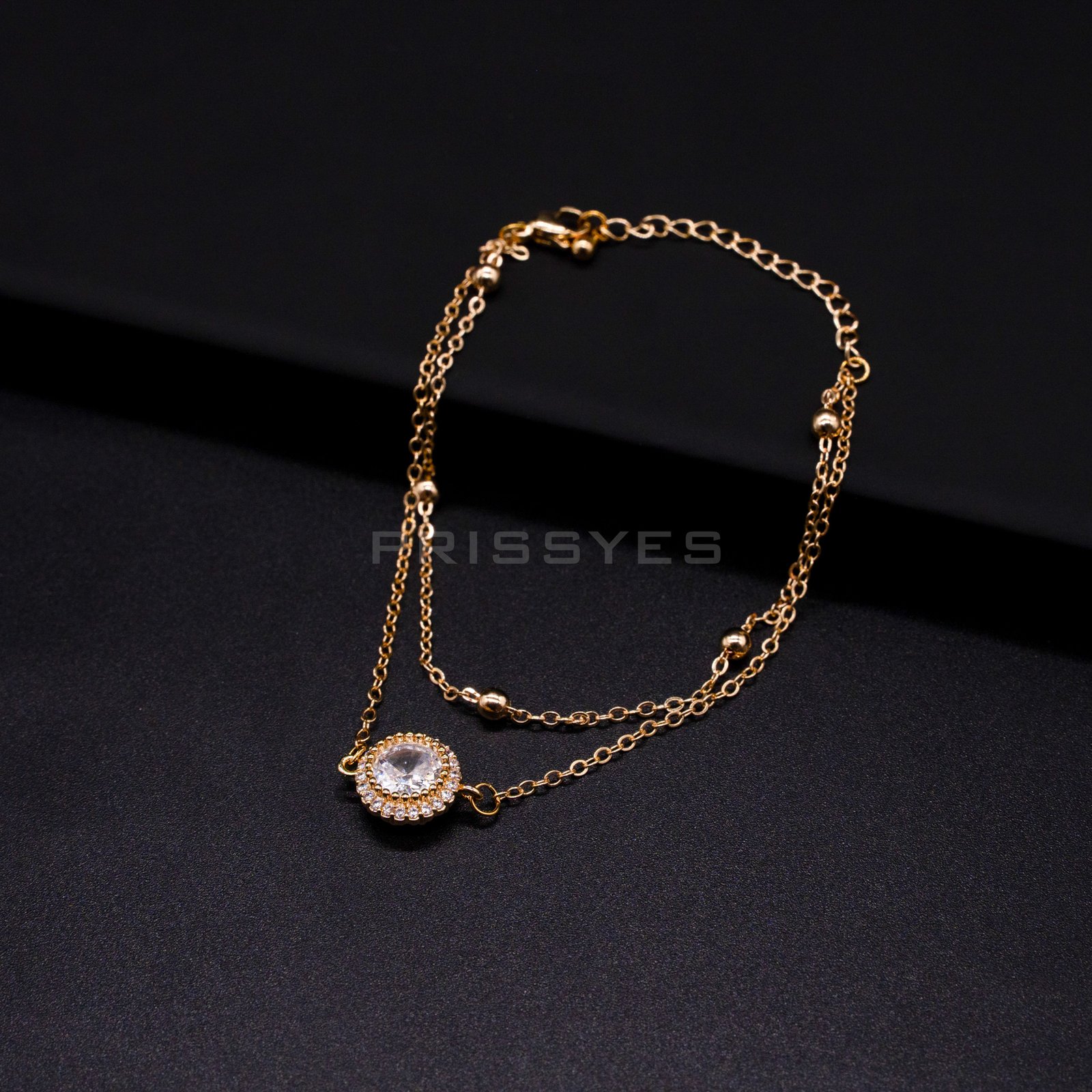 Big Stone Gold Chain Bracelet
