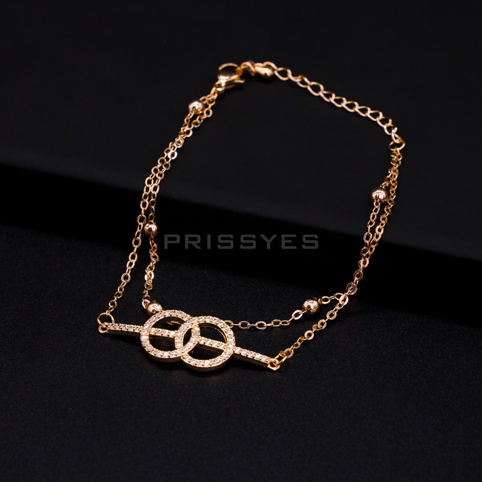 Trendy Shiny Stone Gold Chain Bracelet