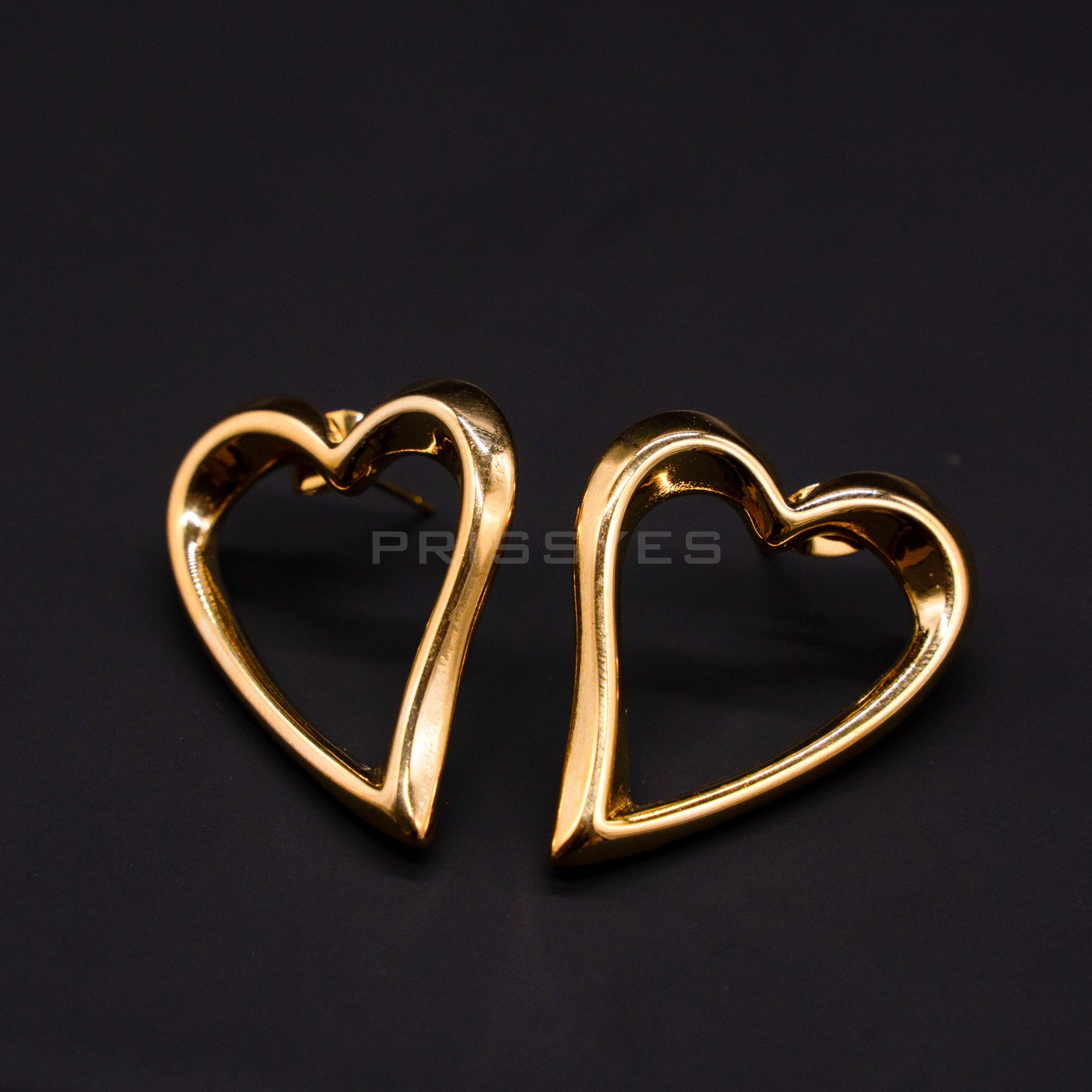 Heart Shape Gold Plated Stud Earring