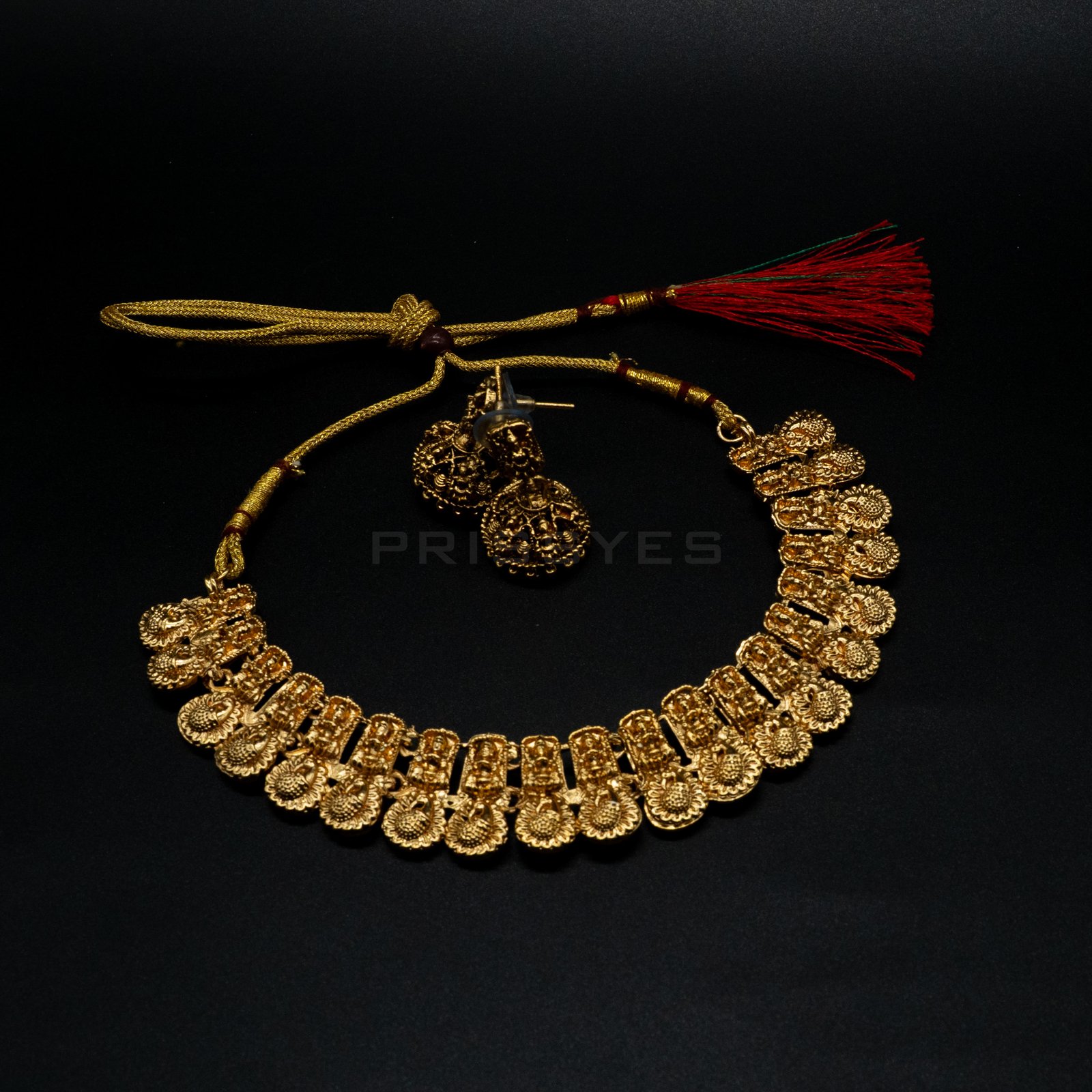 Laxmi Peacock 1 layer Brass Necklace