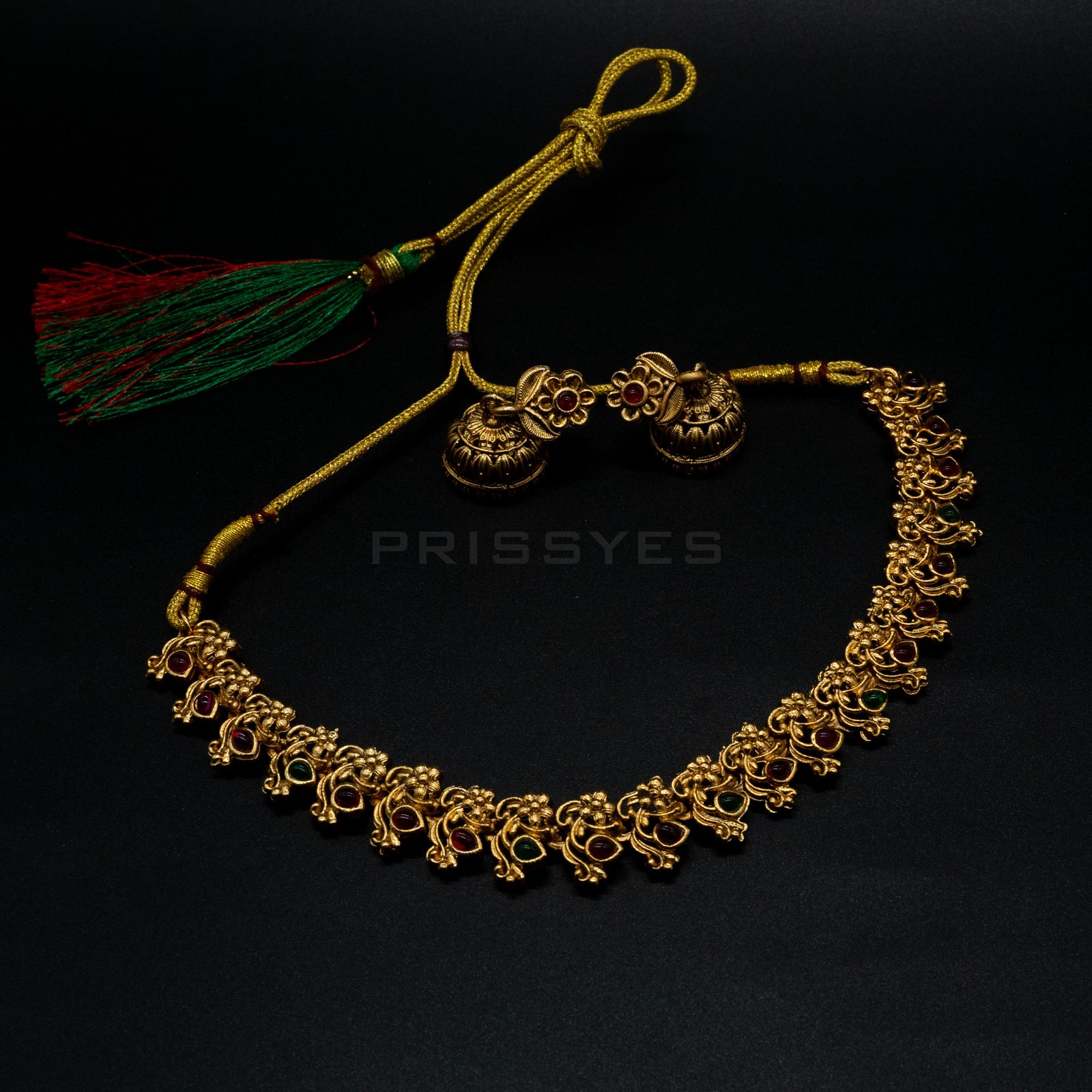 Flower Design 1 layer Brass Necklace
